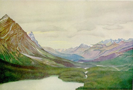 Mistaya Valley with Lake Peyto by WJ Phillips