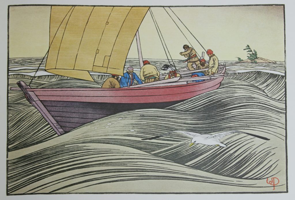 York Boat on Lake Winnipeg by WJ Phillips